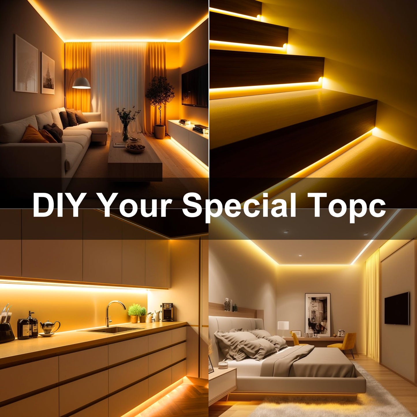 AUZIWE COB LED Strip, 16.4ft Warm White COB LED Strip Light, Dimmable LED Light Strip 2700K, CRI92+, 8mm Width, 24V Flexible LED Tape Light for TV, Bedroom, Kitchen Cabinet, Closet, Home Decoration.