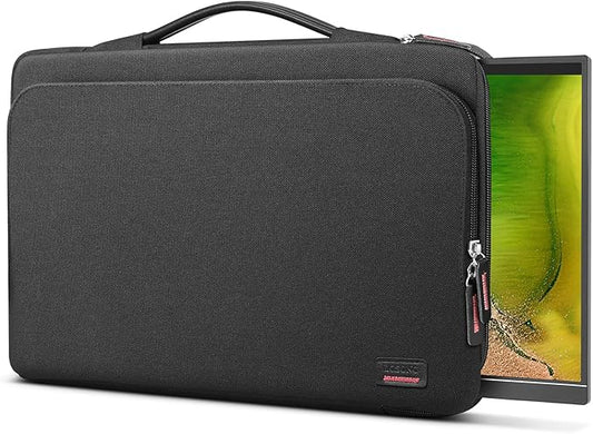 18.5 Inch Portable Monitor Case, 18.5 inch Laptop Protective Carrying Cover with PU Handle, Large Accessory Pocket and Water Resistant for Travel Monitor Bag Display Screen Sleeve, Black