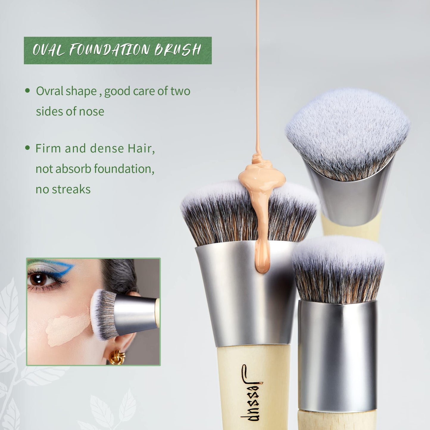 Jessup Vegan Makeup Brushes Set T327 with Makeup Sponge SP013