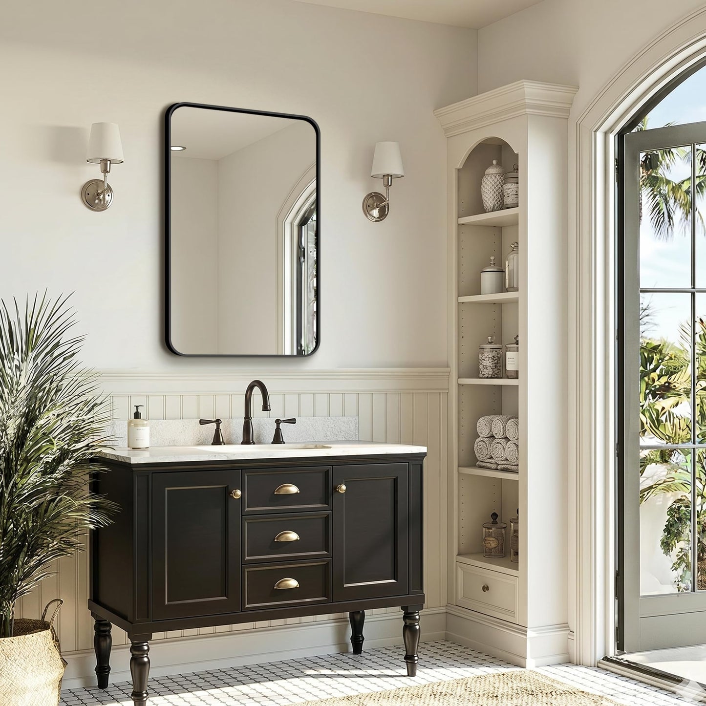 FICTOR Bathroom Mirror, 2 Pack 30"x20" Black Framed Vanity Mirror for Wall, Shatterproof &Anti-Rust Bathroom Mirrors for Over Sink, Bedroom, Living Room, Entryway, Vertical/Horizontal Mount