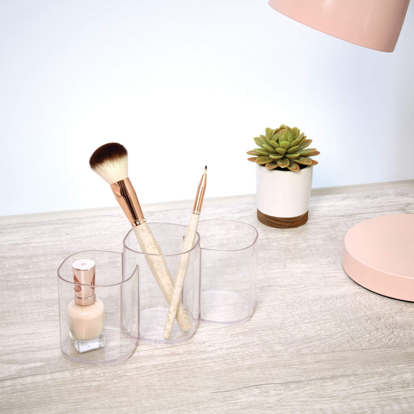 iDesign Trio Cup Vanity Cabinet Cosmetic Organizer, The Clarity Collection – 8.2” x 3” x 3.75”, Clear