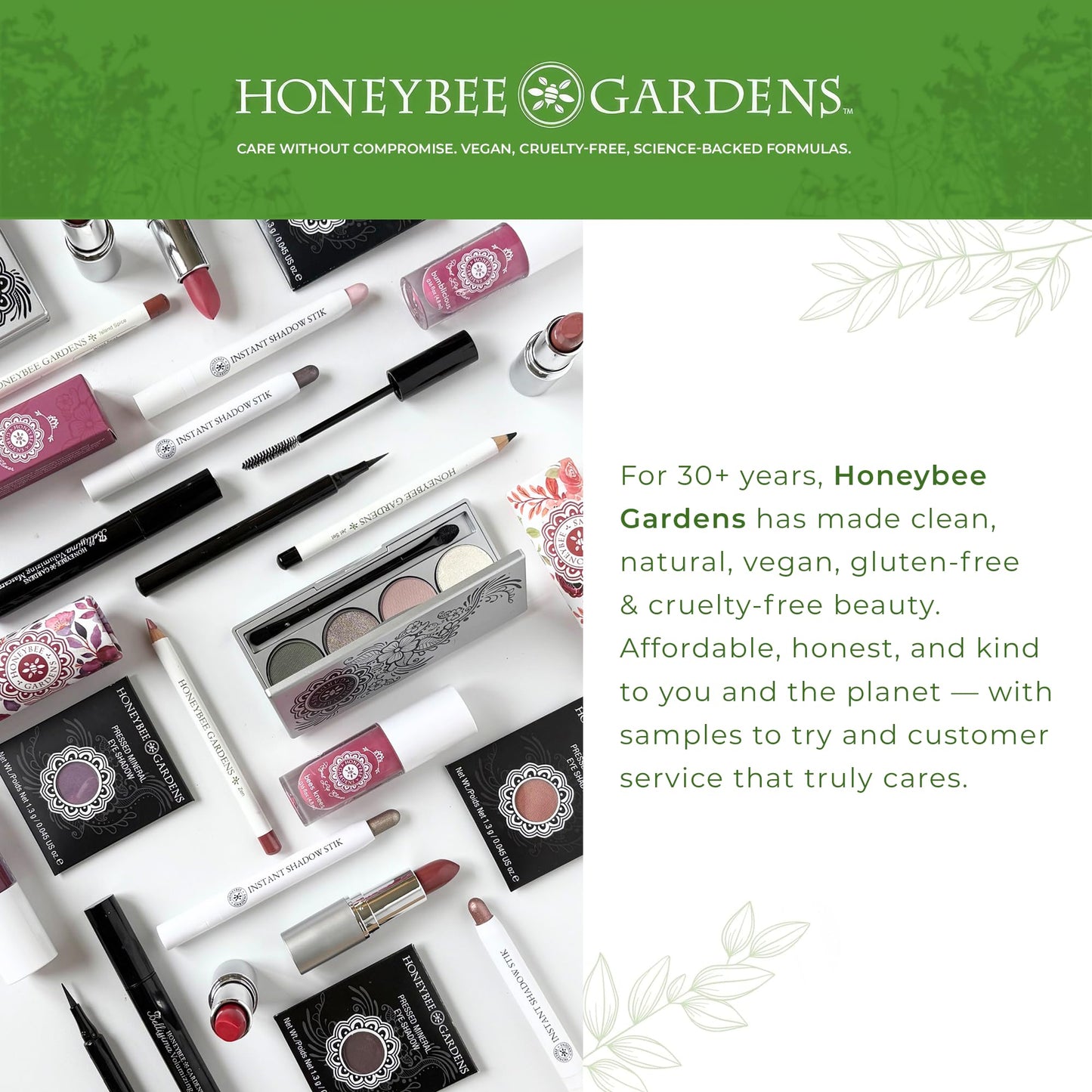 Honeybee Gardens Skinny Dip Eye Shadow Palette, 4 Highly Pigmented Shades, Long-Lasting Luxe Finish, Vegan, Cruelty-Free, Gluten-Free, Paraben-Free, 1.3g Each