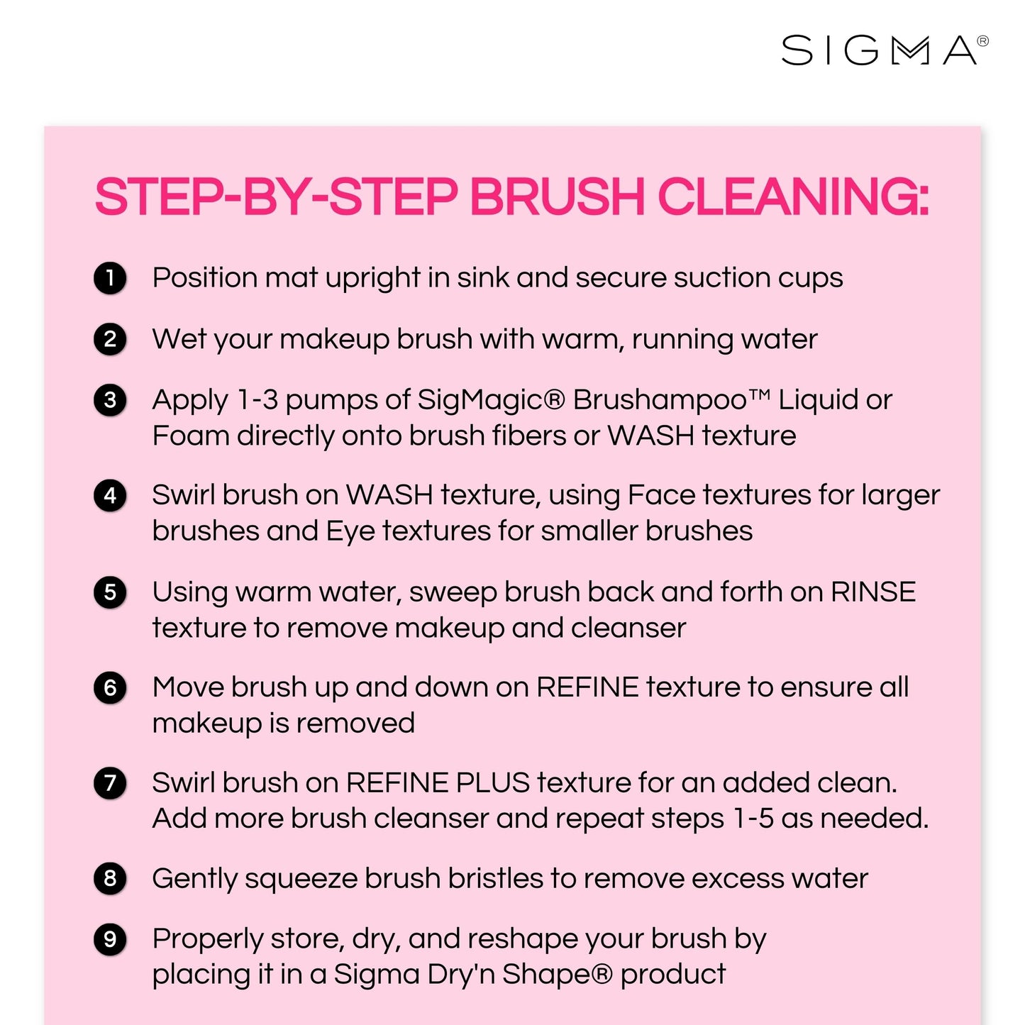 Sigma Beauty Women's Sigma Spa Express Brush Cleaning Mat, Pink, One Size