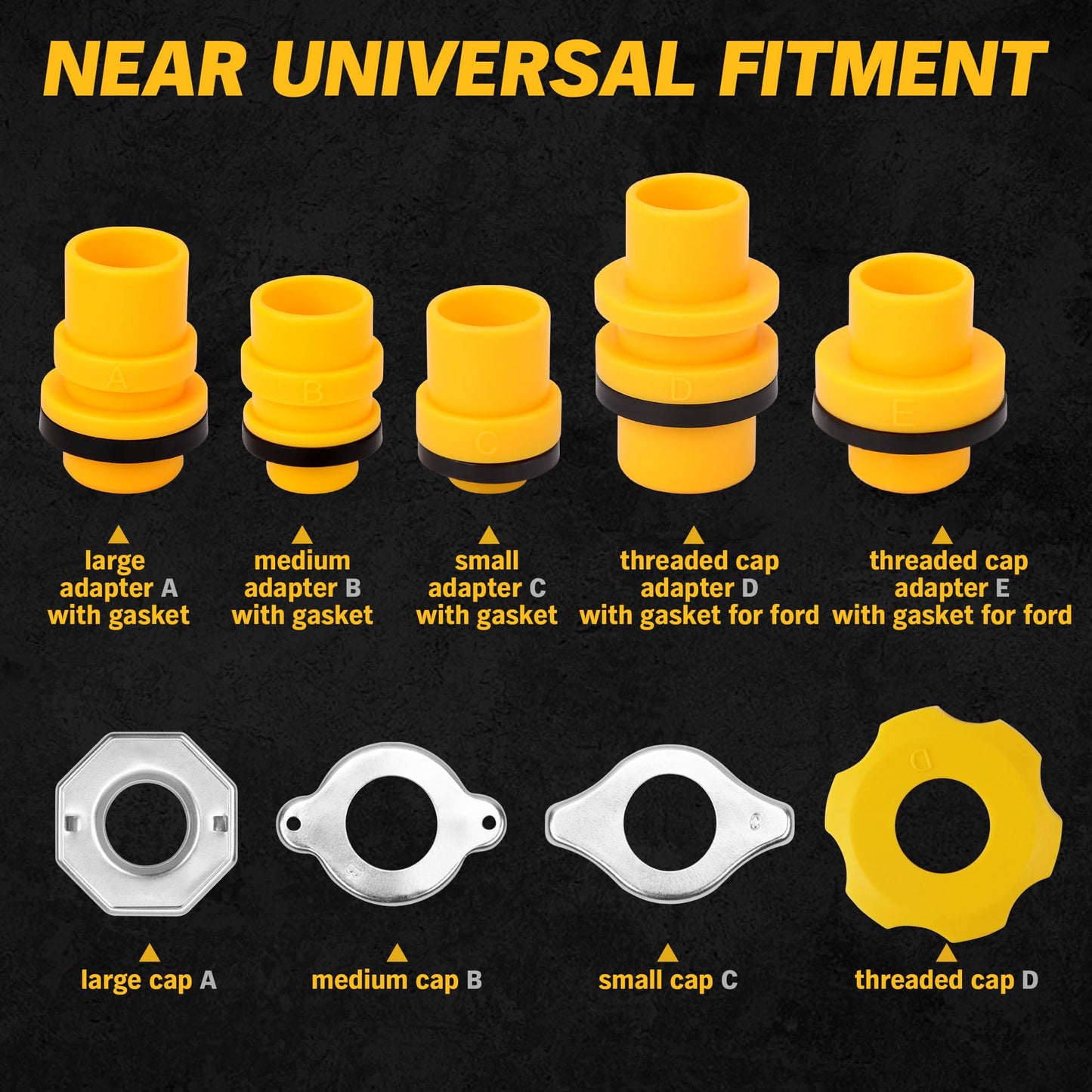 ELEAD No-Spill Coolant Funnel Kit - 19-Piece Radiator Funnel burping kit, coolant Bleeder kit, Extra Funnels and Adapters for Universal Vehicle