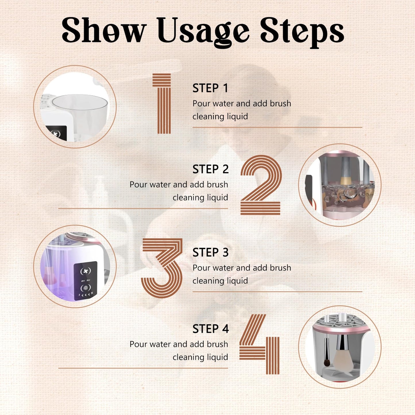 3-in-1 Electric Makeup Brush Cleaner Machine, Automatic Make Up Brushes Dryer, Portable Cosmetic Brushes Cleaner Tool for All Size Beauty Makeup Brush