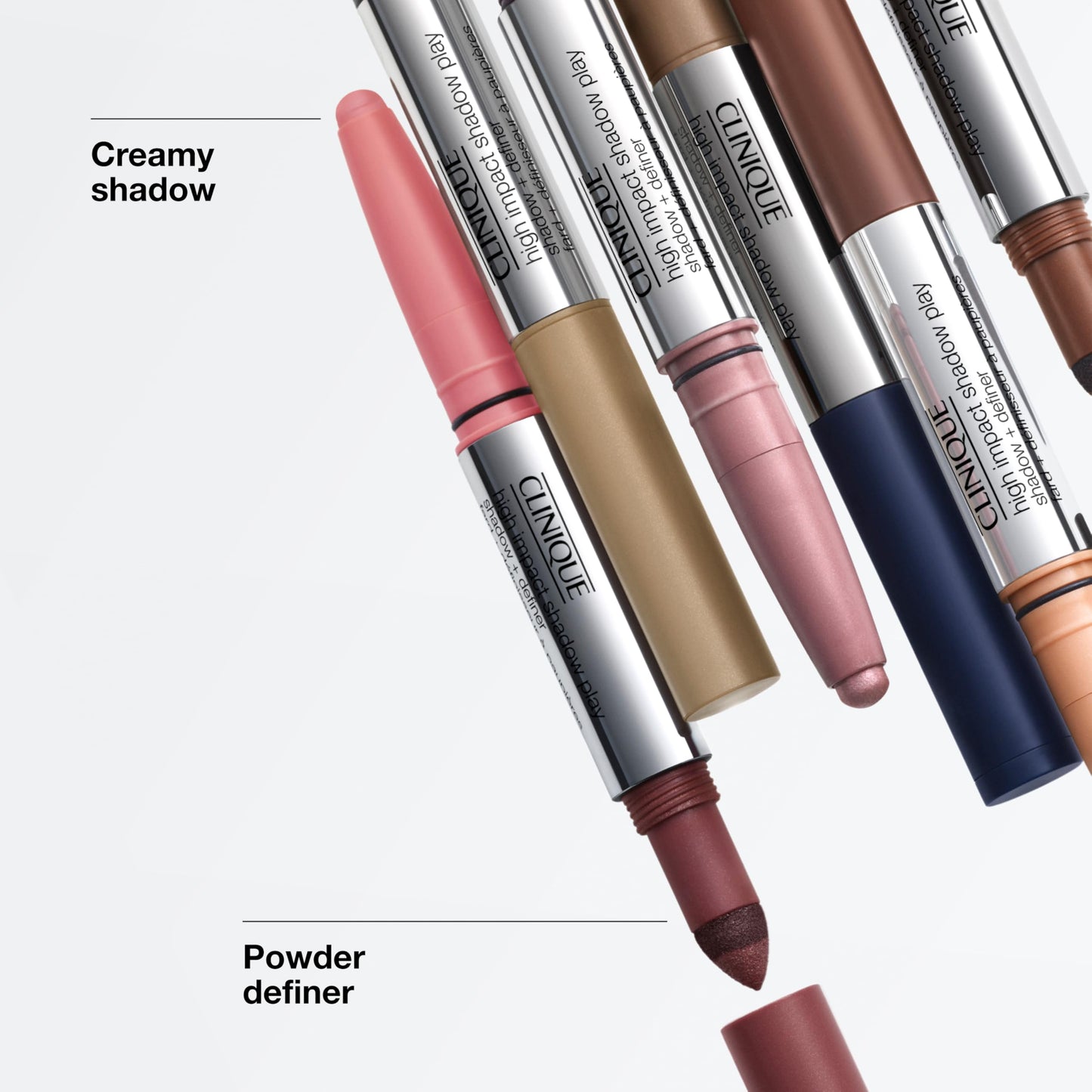 Clinique High Impact Shadow Play Shadow + Definer | Eyeliner + Eyeshadow | Crease Proof, Water Resistant + Safe For Sensitive Eyes, Champagne And Caviar, 1 Count