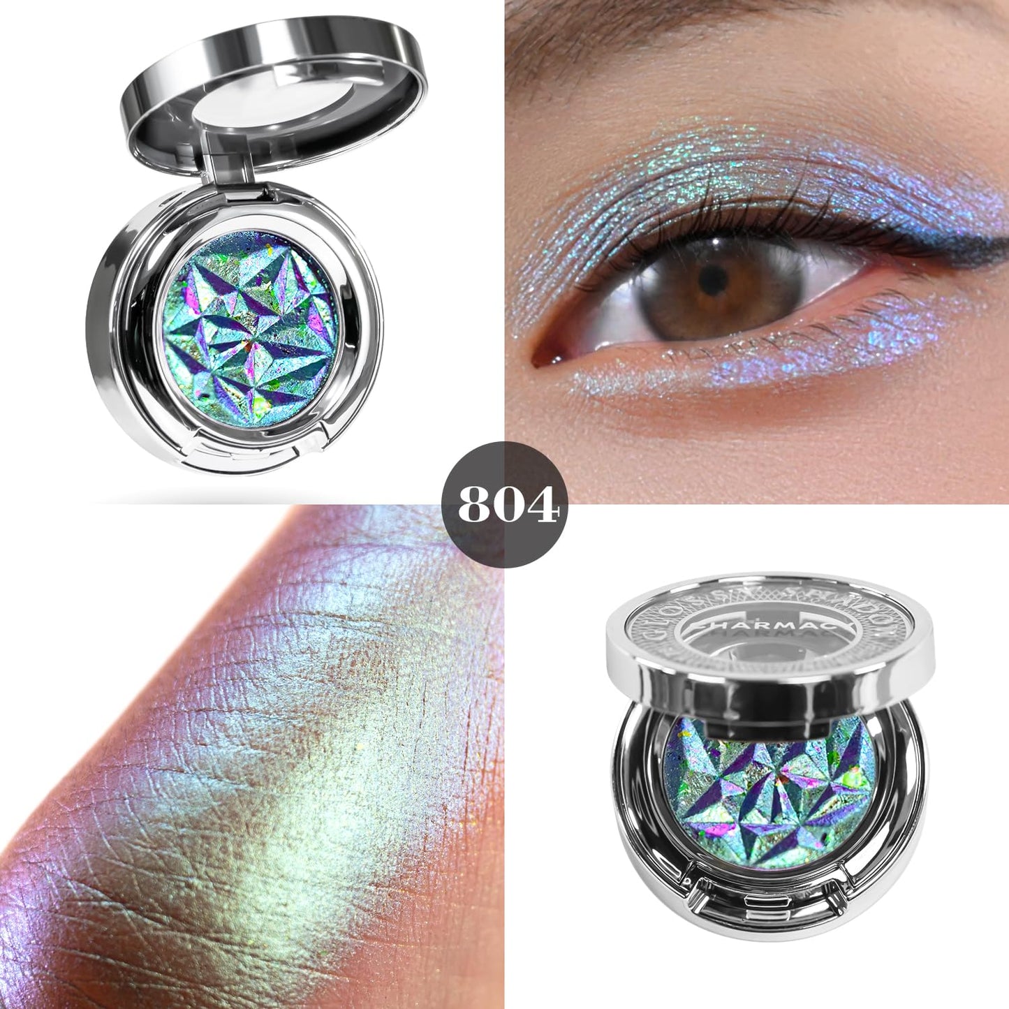 CHARMACY Duochrome Eyeshadow, Insane Shifters Chameleon Eyeshadow, Creates High-Impact, Metallic Eye Looks, 100% Vegan and Cruelty Free (Chameleon-#804, 0.06 Ounce (Pack of 1))