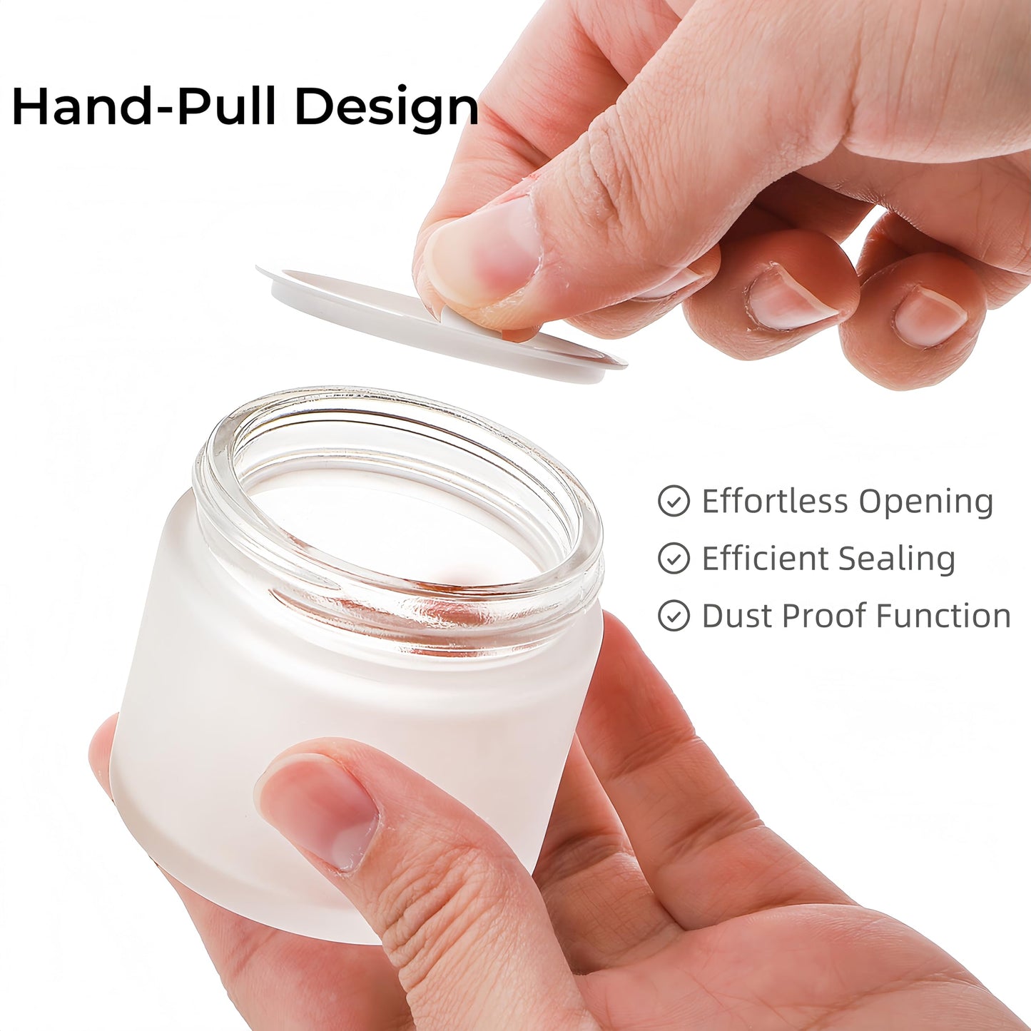 YIMITEE 16 Pack 2 OZ Frosted Glass Jars, Empty Sample Cream Jar with Screw Lids & Inner Liners, Reusable Cosmetic Container for Body Scrubs, Lotion, Powder, Ointment, Makeup, Moisturiser, DIY Crafts