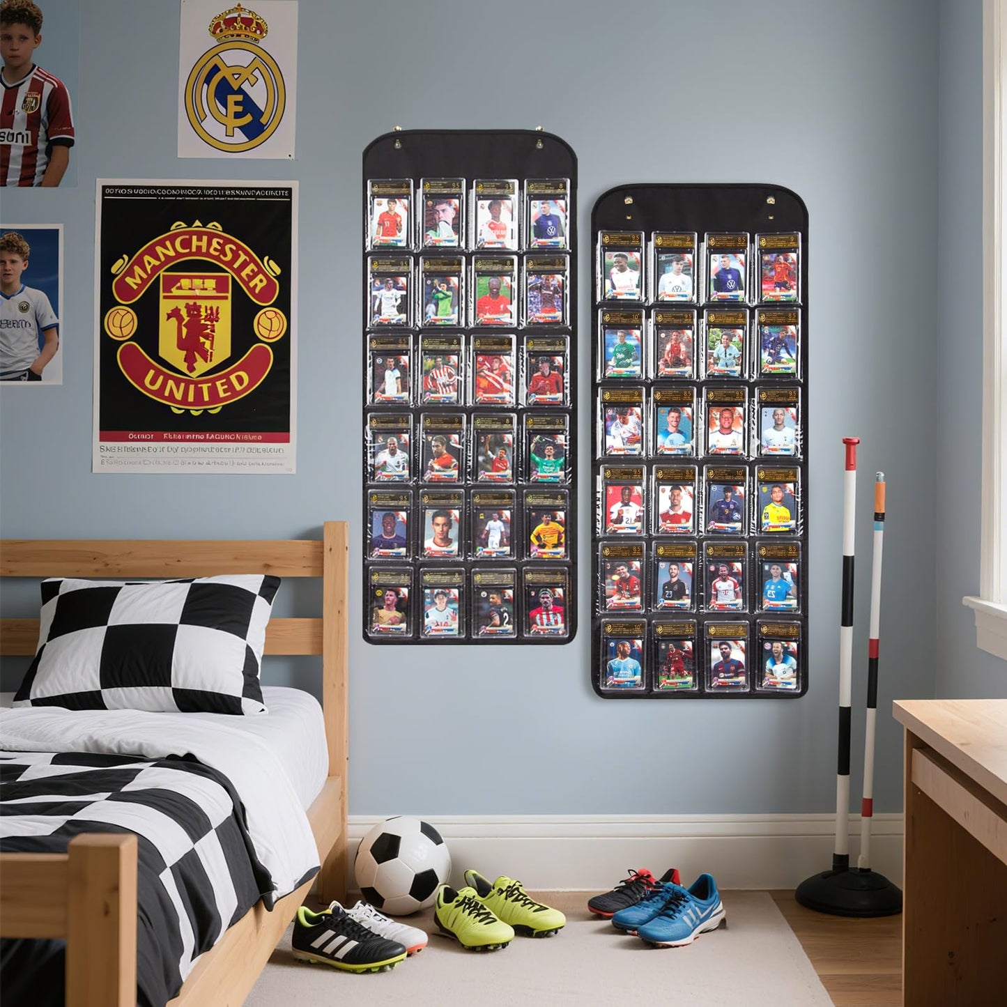 [2 Pack] PSA Trading Card Display Case, 48 Slots Holder for PSA-Graded Cards, Perfect for Display Trading Cards, Baseball, Football, and Basketball Sports Cards PSA Card Storage (Black-2 Pack)