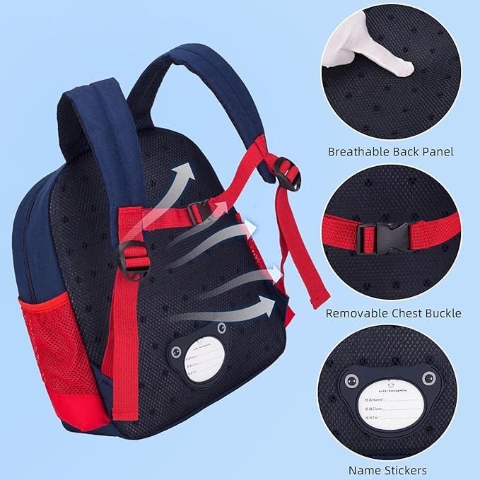 willikiva Cute Zoo Little 3d Backpack Kids Backpack for Boys and Girls Toddler Backpack Waterproof Preschool (Red)