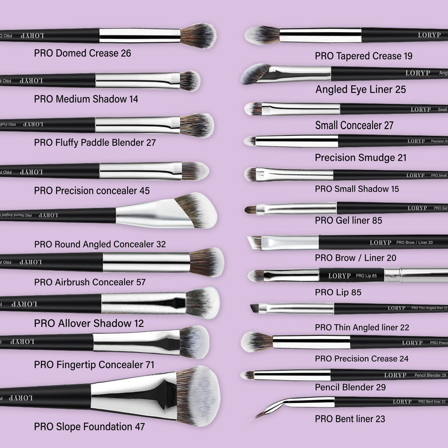 LORYP Professional Makeup Brushes Set 32Pcs Matte Black Cosmetic Brush Kit for All Face & Eye of Soft Vegan Synthetic Hair for Artists & Enthusiasts