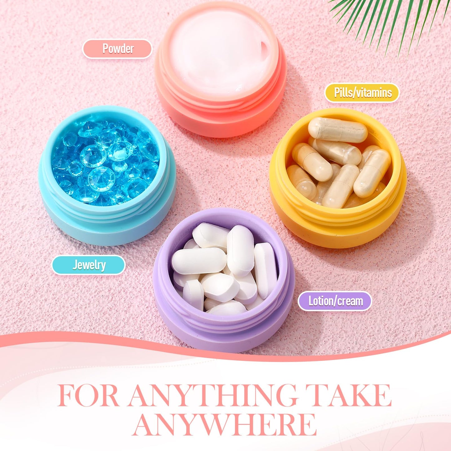 Meanplan 8 Pcs Travel Containers for Toiletries 1 Oz/ 30 ml Small Silicone Cream Jars with Lids Mini Cosmetic Jars Refillable Travel Moisturizer Container for Makeup Face Body Hand Cream