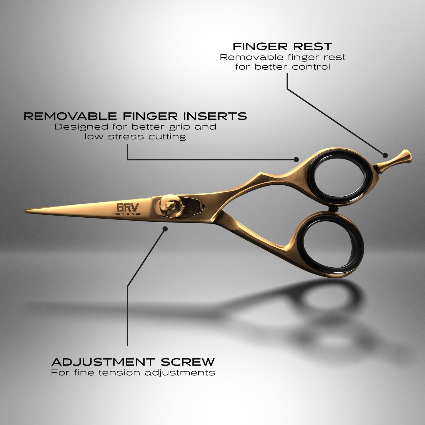 Facial Hair Scissors for Men | Titanium Series | Mustache & Beard Trimming Scissors | 5.5 inches l Sharp & Precise Grooming | Razor Edge Barber Scissor (RIGHT HANDED - titanium bronze)