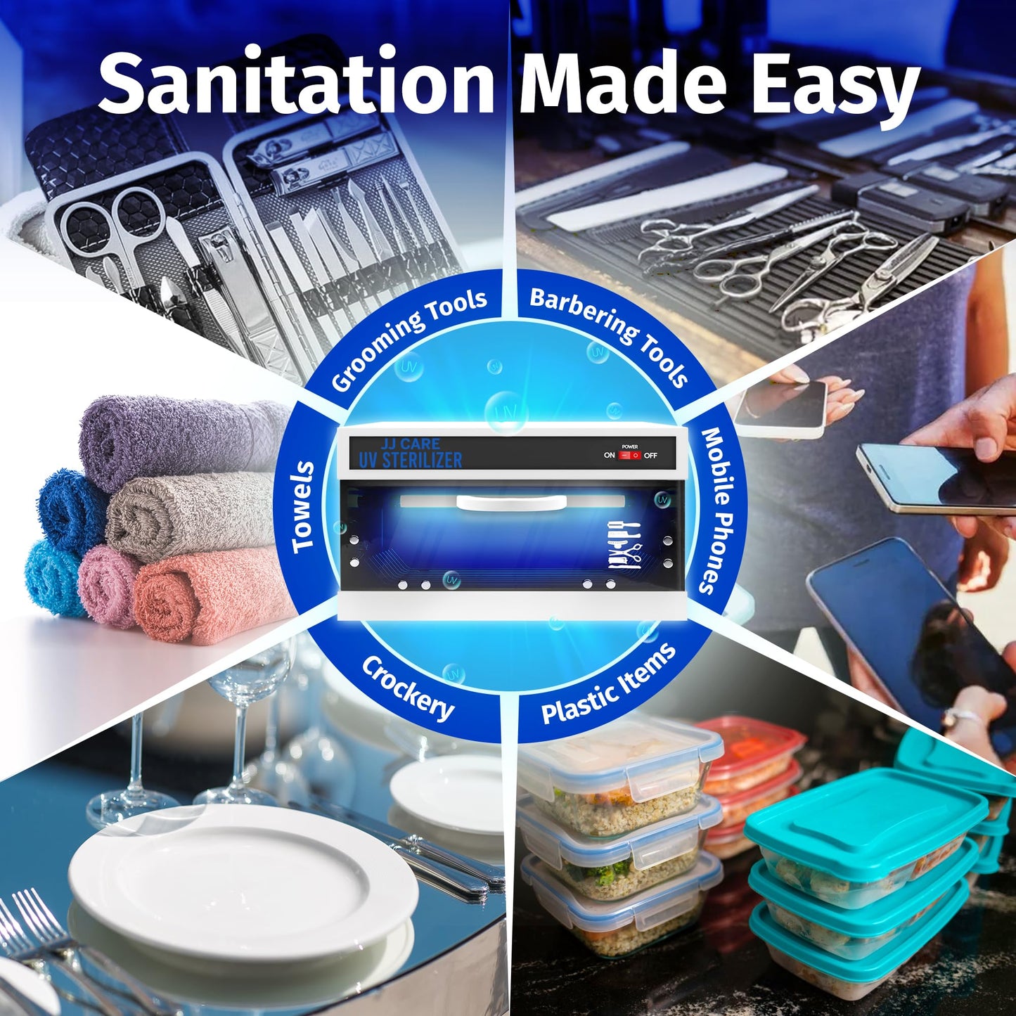 UV Sanitizer Cabinet – 8L Capacity, Manual Timer, Professional Tabletop UV Sanitizer Cabinet for Salon, Spa, Office & Home Use, 99% Sanitization Efficiency