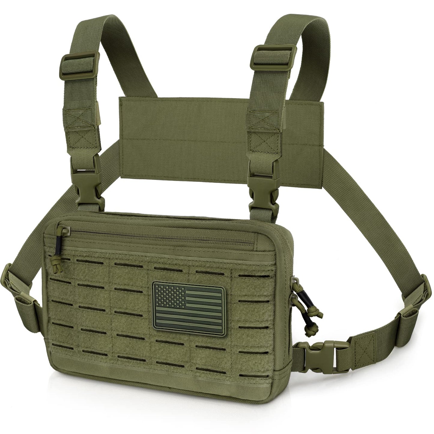 WYNEX Tactical Chest Bag for Men, Molle Chest Rig Pack with Laser Cut Design, Outdoor Chest Pack for Hunting Hiking Running