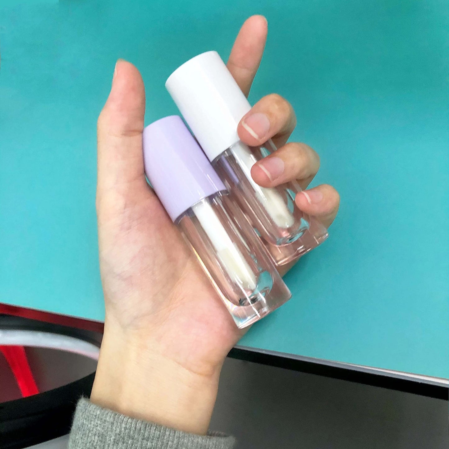 COSIDEA 14pcs Empty purple 6ml big brush lip gloss tubes for DIY lip gloss, lipgloss containers