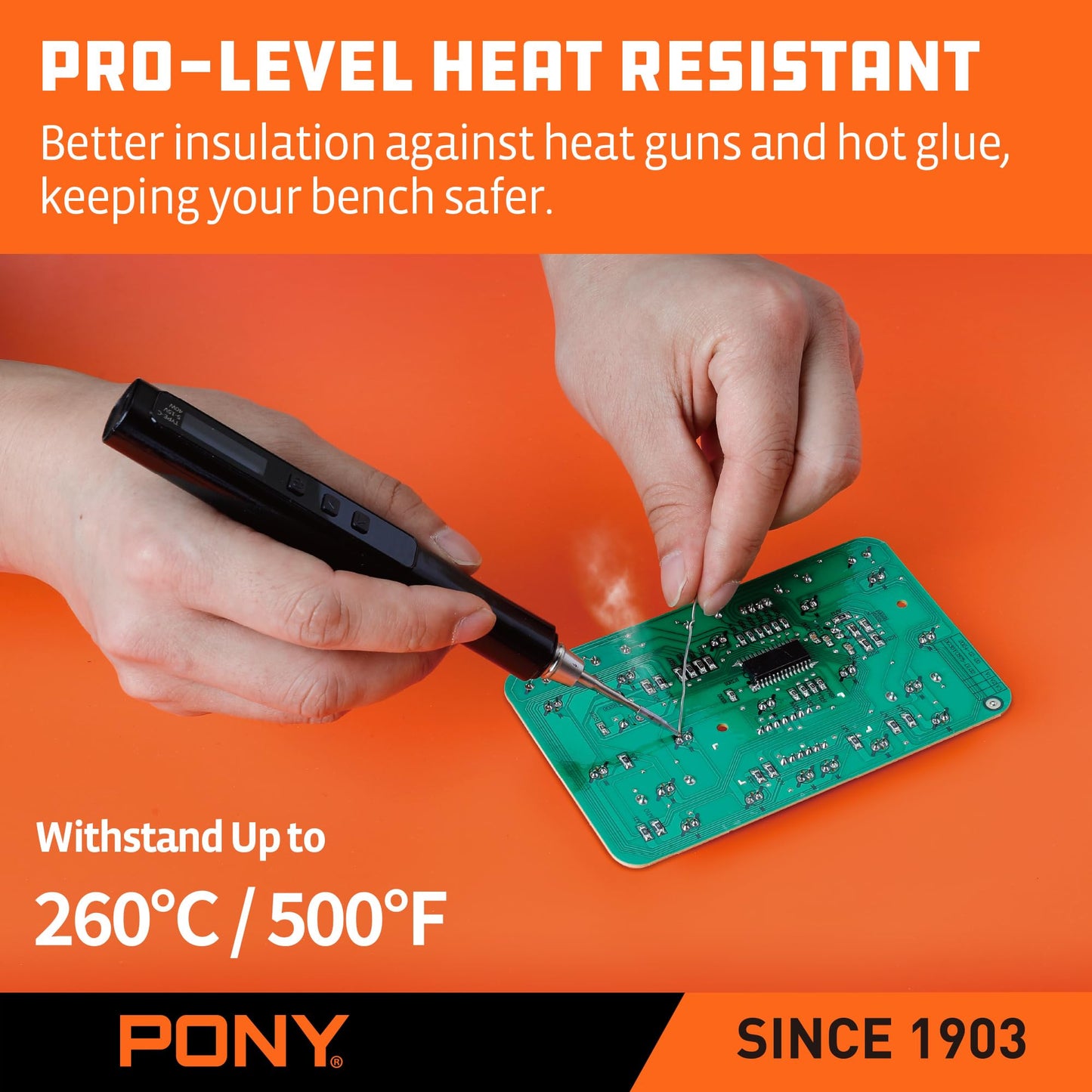 PONY Silicone Mat 28" x 23", Heavy Duty Non-Stick Heat Resistant Pad