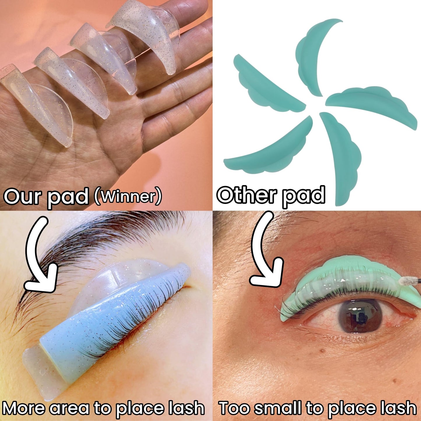 Lash Lift Shields C Curl 4 Size Lifting Pad Rapid Lifting Eyelash Shield Shiny Perm Rods Make Cat Eye Curl Flexible Pads Extreme Rod 100 Use Elastic Lami Perming Roller Big Pad For Long Eyelashes