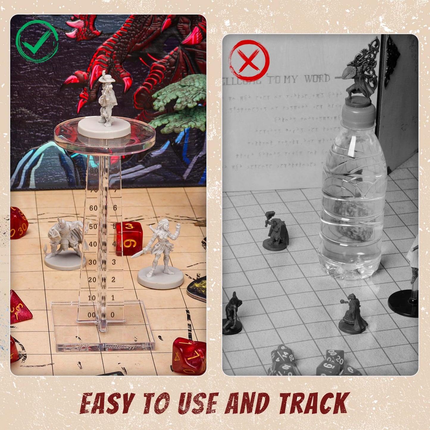 CZYY DND Flying Miniature Flight Stands, Set of 2 Acrylic Combat Risers
