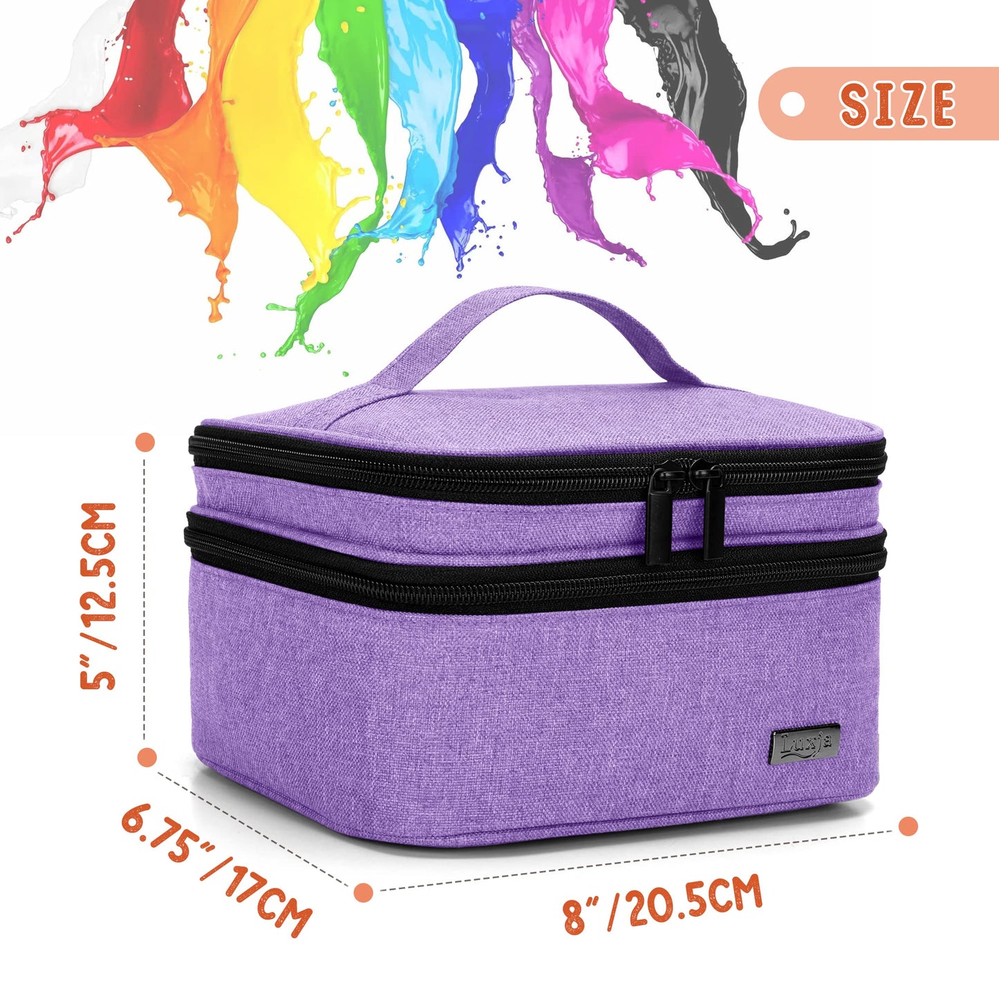 LUXJA Nail Polish Carrying Case - Holds 20 Bottles (15ml - 0.5 fl.oz), Portable Organizer Bag for Nail Polish and Manicure Set, Lavender
