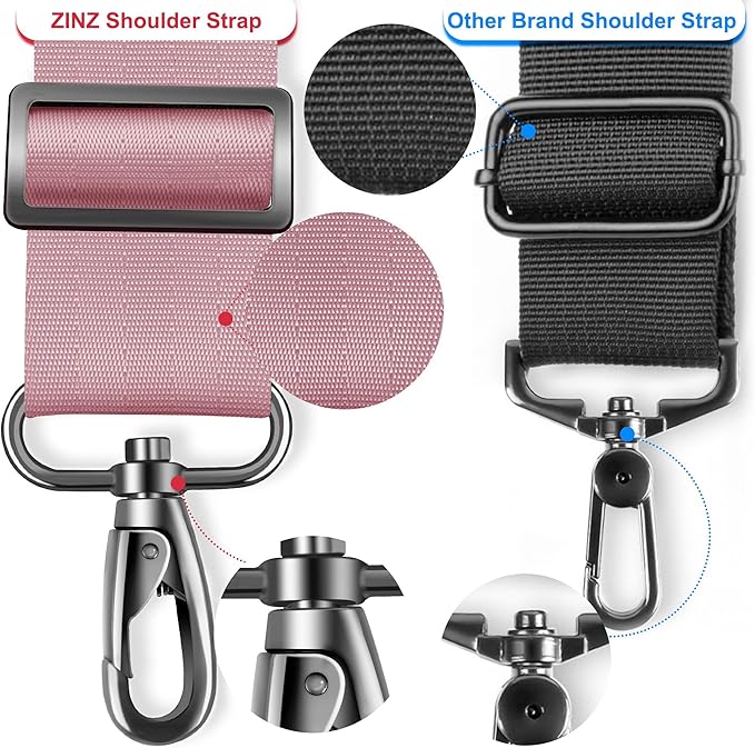 ZINZ 60" Universal Bag Strap with Ultra-Thick Fixed Breathable Pad Adjustable Heavy-Duty Shoulder Strap for Laptop Bag Crossbody Luggage Gym Bag Camera Bag and More -P01K01