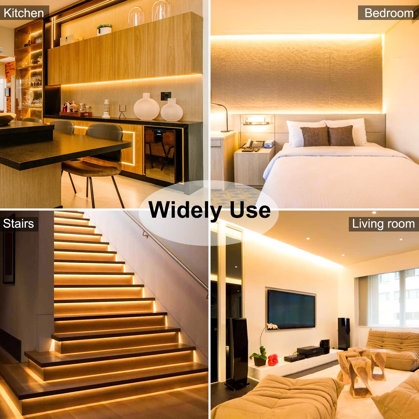 AUZIWE COB LED Strip, 16.4ft Warm White COB LED Strip Light, Dimmable LED Light Strip 2700K, CRI92+, 8mm Width, 24V Flexible LED Tape Light for TV, Bedroom, Kitchen Cabinet, Closet, Home Decoration.