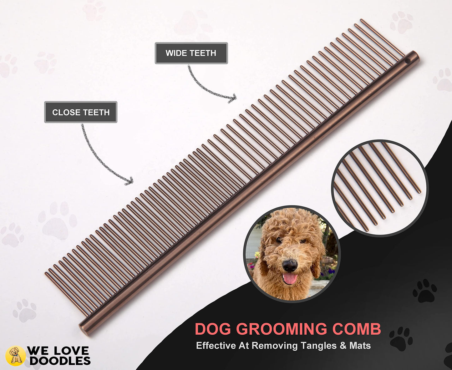 Dog Grooming Scissors Kit - Best Tools for Goldendoodles & Poodles - Straight, Curved & Thinning Shears - Professional Grade Stainless Steel, 4 Pc Set [We Love Doodles]