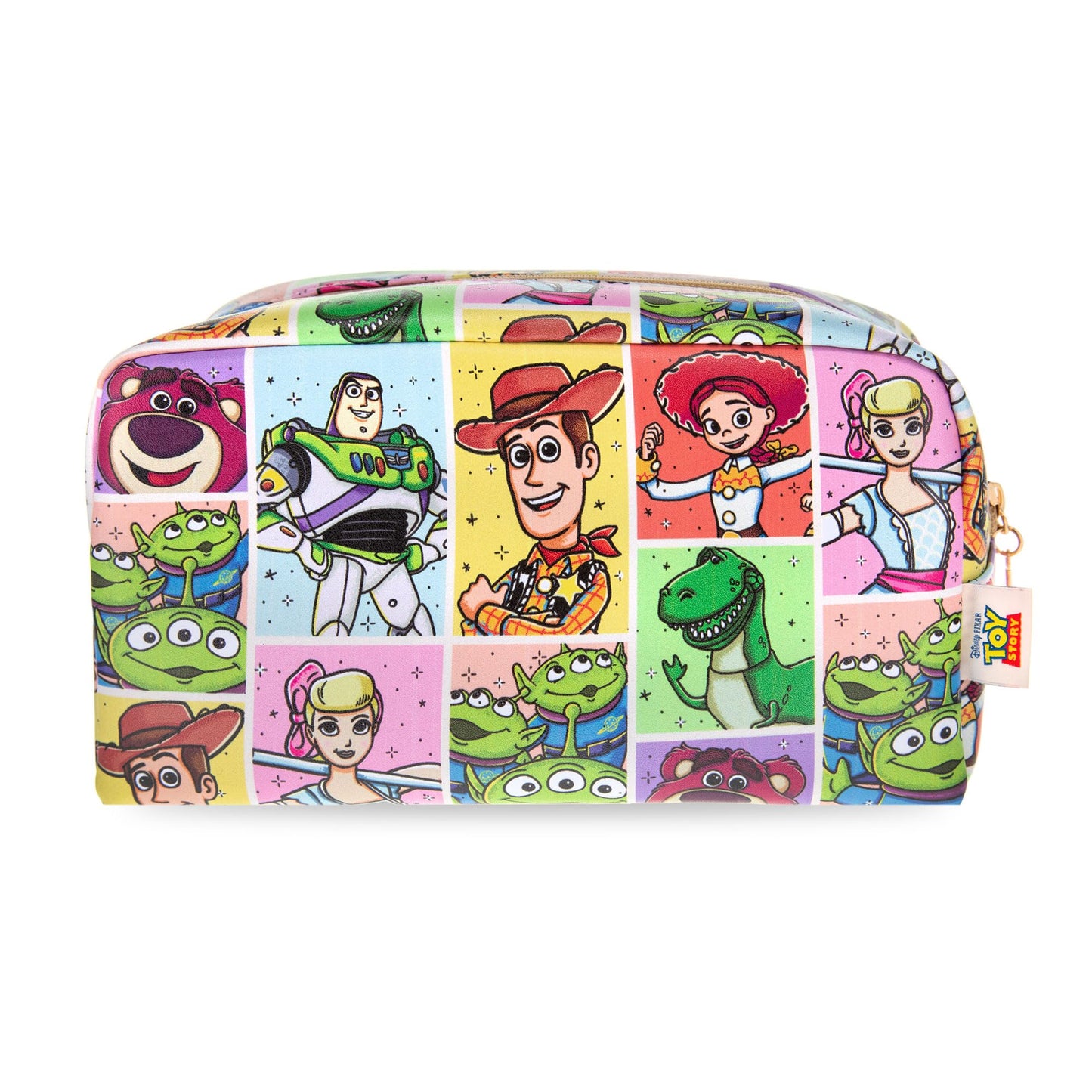 MAD Beauty Disney Pixar Toy Story Wash Bag | Officially Licensed | Full Cast Print | Woody Buzz Jessie Rex | Gold Zip | Travel Toiletry Bag