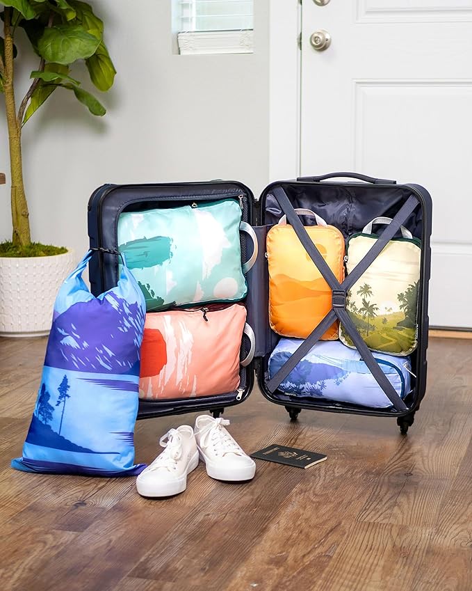 Compression Packing Cubes Set for Travel - Lightweight, Durable Clothes Organizer for Carry-On Luggage and Suitcases by TRIPPED Travel Gear