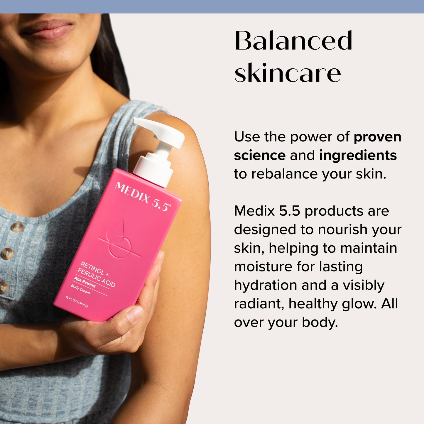 Medix 5.5 Retinol Body Lotion Firming Moisturizer | Crepey Skincare Treatment | Retinol Body Cream | Anti Aging Firming Cream For Women Targets Look Of Crepe Skin, Wrinkles, & Sagging Skin, 15 Fl Oz