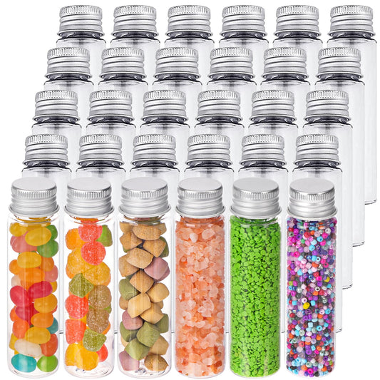 DEPEPE 30pcs 50ml Clear Plastic Tubes with Caps Test Tubes Candy Tubes, 28x108mm Tubes for Candy and Beads Storage, Scientific Experiments