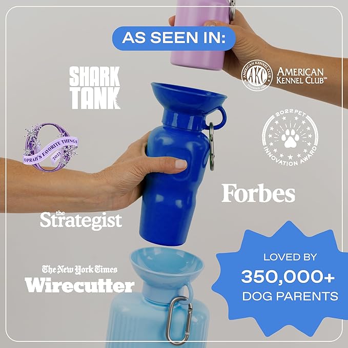 Springer by Springland Dog Water Bottle | Portable Travel Water Bottle Dispenser for Dogs | Dog Gift Seen on Oprah's Favorite Things, Shark Tank | Leak-Proof Bottles | BPA-Free 44oz Gray