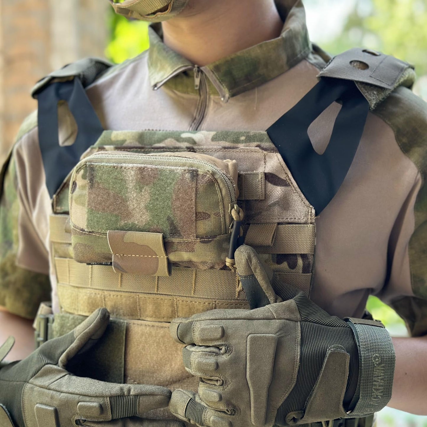 Small MOLLE Admin Pouch for Chest Rig,Plate Carrier,Tactical Vest and Belt Organizer Pocket with Smooth Zipper,500D Nylon (CP)