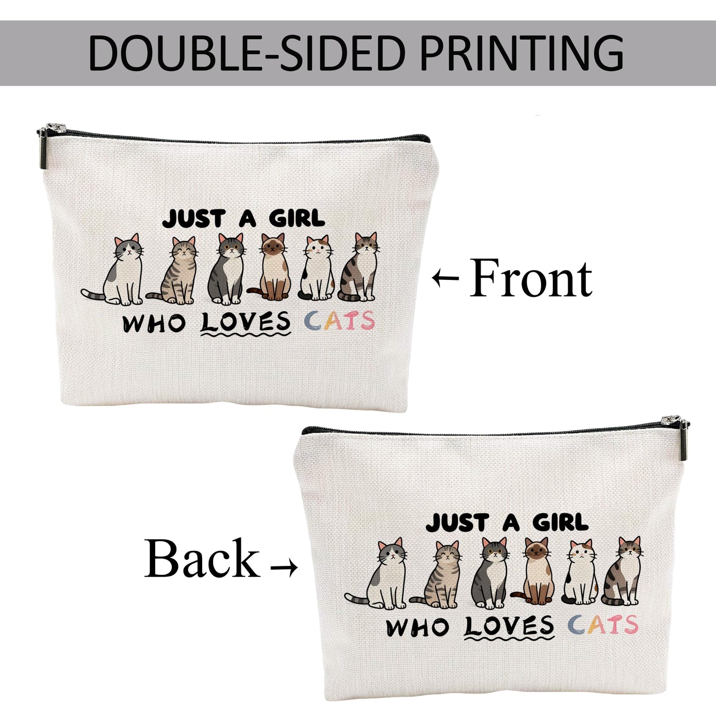 Choinn Cat Gifts for Women Makeup Bag, Waterproof Cosmetic Pouch for Cat Lovers, Cats Themed Gift Travel Toiletry Organizer for Mom, Daughters, Friends (Cat Lovers)