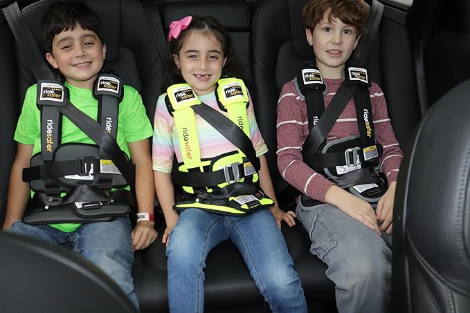 RideSafer - Large Yellow, Lightweight, Compact, Portable Car Seat - Perfect for Travel and Everyday Child Safety (Pack of 6)