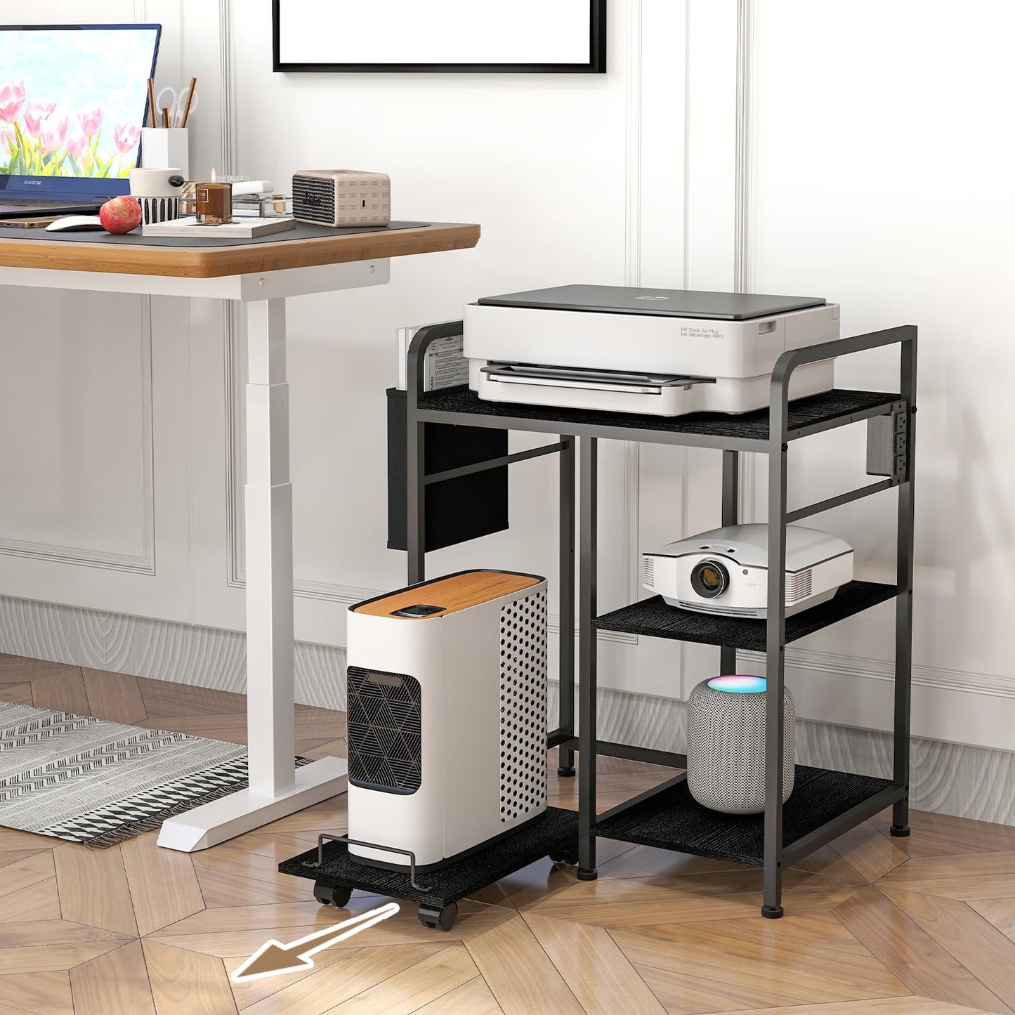 Sedegn Large Printer Stand with 3 AC Outlets for Home Office Devices