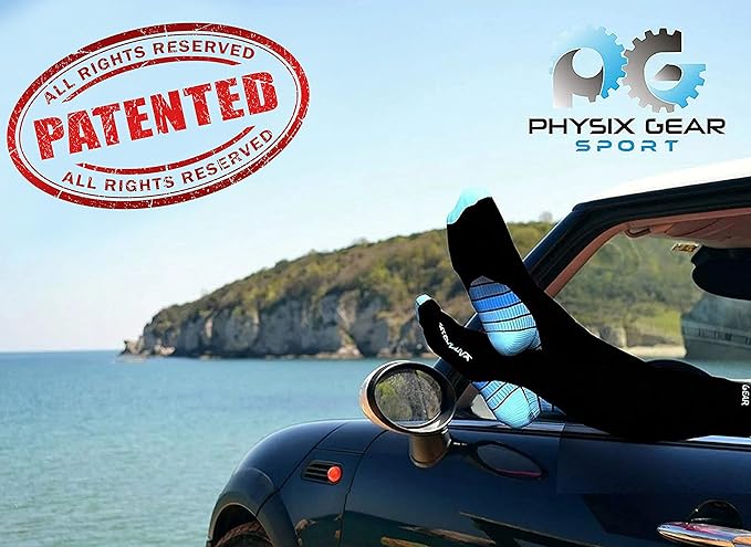 Physix Gear Compression Socks 20-30 mmHg - Men & Women - Running, Nurses, Shin Splints, Flight, Travel
