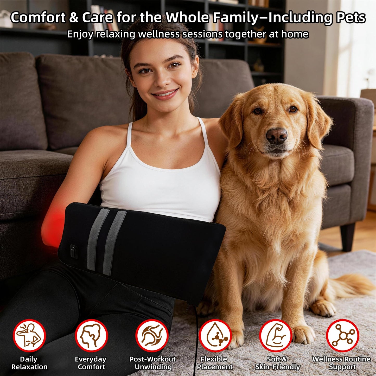 Red Light Therapy for Hands, 150 LEDs, 17"×4", 660nm Red Light & 850nm Near Infrared Light Therapy Device, Full Body Use for Back, Shoulder, Hand & Elbow Joint Muscle Support, Adjustable Modes