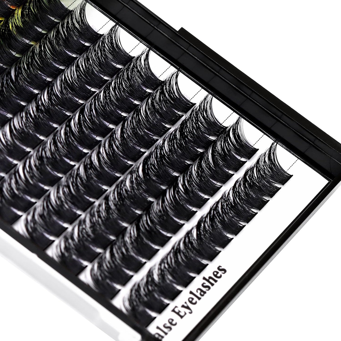 Hannahool Large Pack Wide Stem Cluster Eyelashes D Curl 10-20mm Available Handmade D Curl Wide Stem Individual False Eyelashes 5D Volume DIY Eye Lashes Extensions Beauty Tools (12mm)
