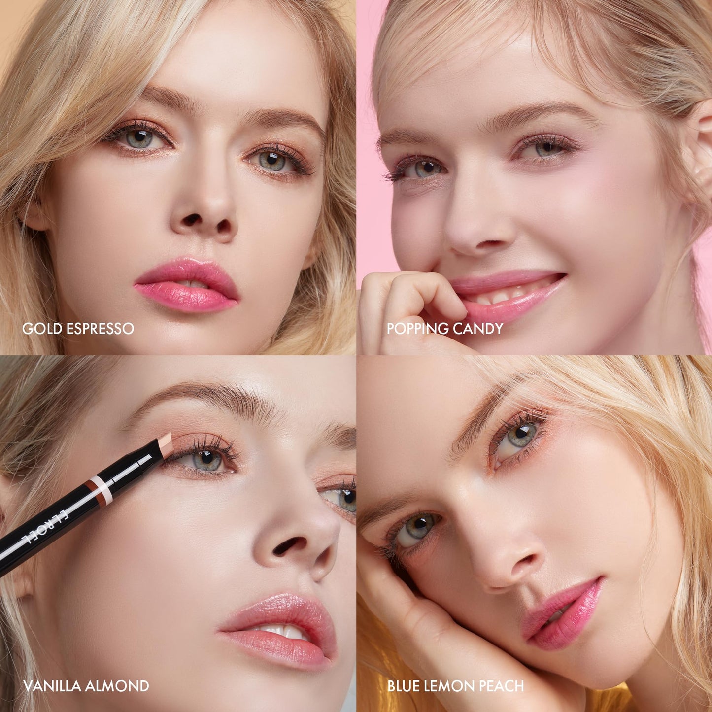 ELROEL Blanc Double Shadow Stick - 48HR Long Lasting Dual-Tone Eye Shadow Pencil - Combines Glitter w/Soft Matte or Shimmer - Waterproof & Smudge-Proof Eyeshadow Makeup 0.05 oz (#08 Popping-Candy)