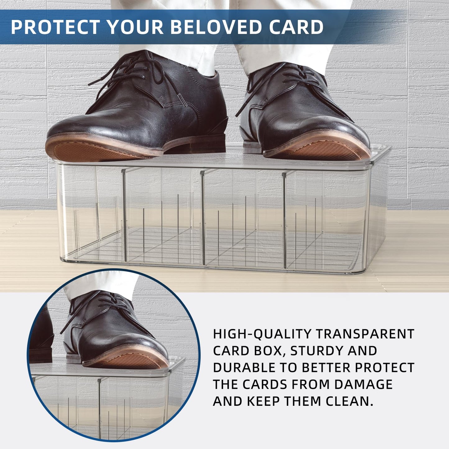 sysdmno Transparent Trading Card Storage Box-Holds 2000+ Loose Cards-Plastic Card Deck Box for Baseball Cards/for Toploaders/for Graded Card/for MTG/for Magnetic Etc.