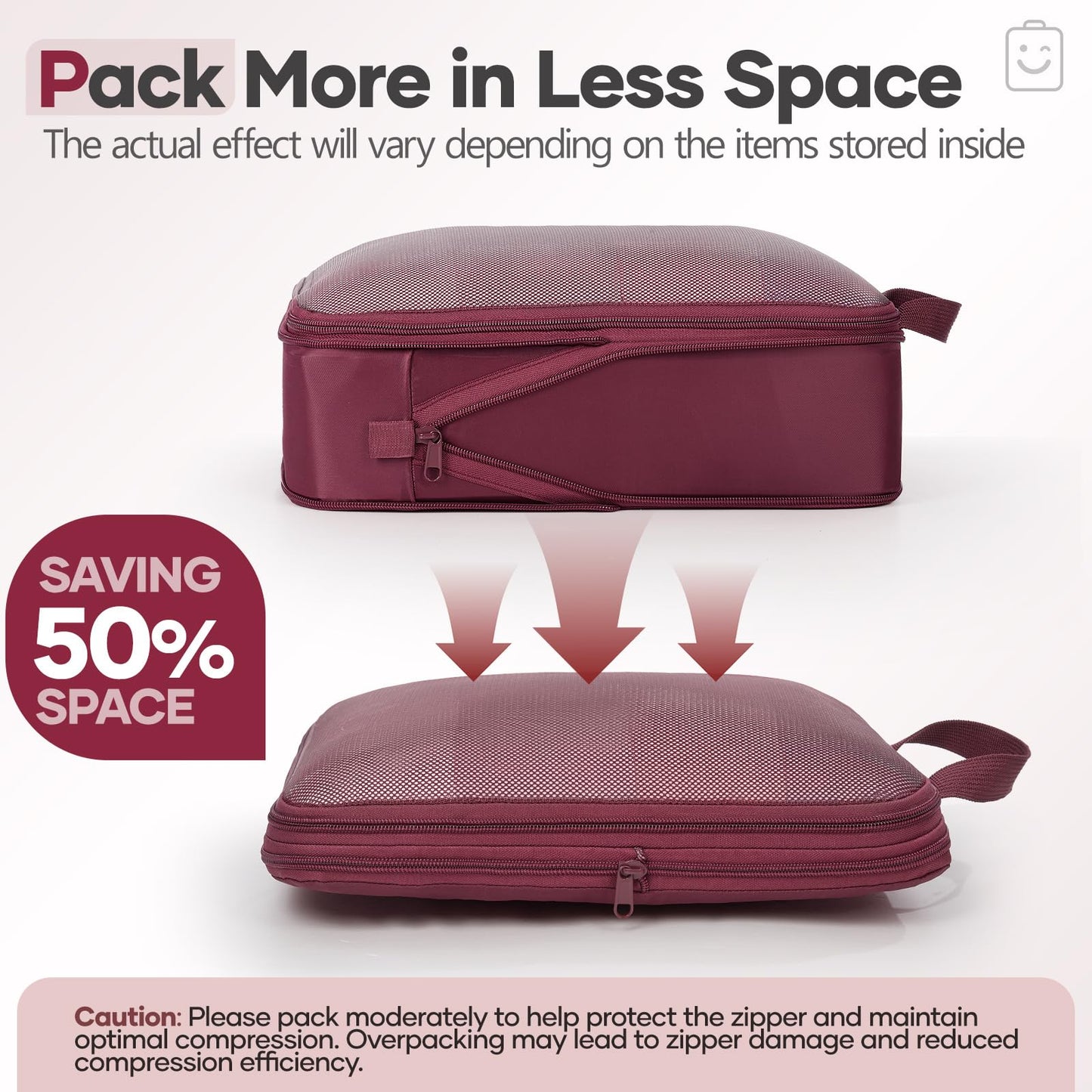 Veken 9/11 Set Compression Packing Cubes for Travel Essentials,Compressible Expandable Large Luggage Suitcase Organizer Bags for Clothing,Space Saver Bags with Over 1000 pcs of Mesh Holes(Wine Red)