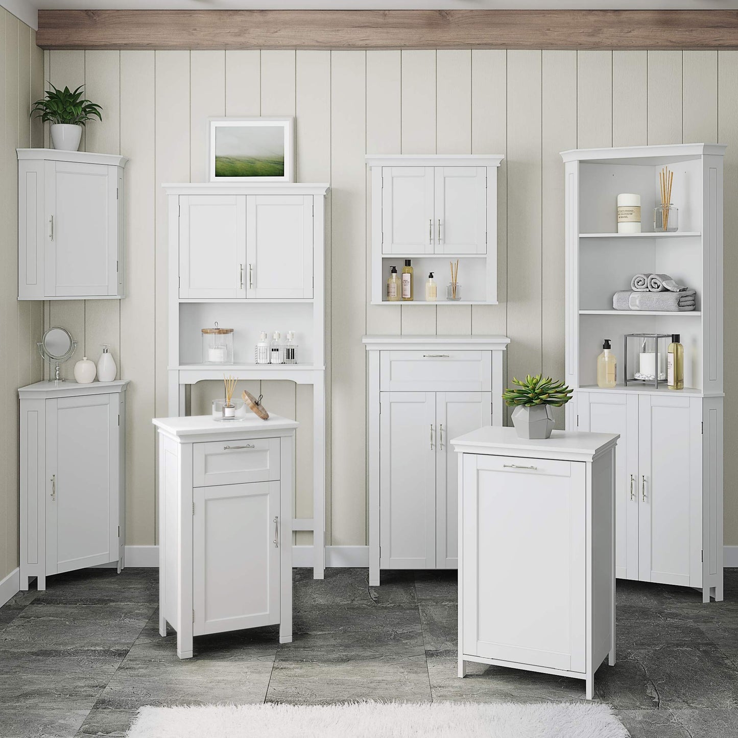 RiverRidge 06-037 Somerset Single Door Floor Storage Cabinet, White