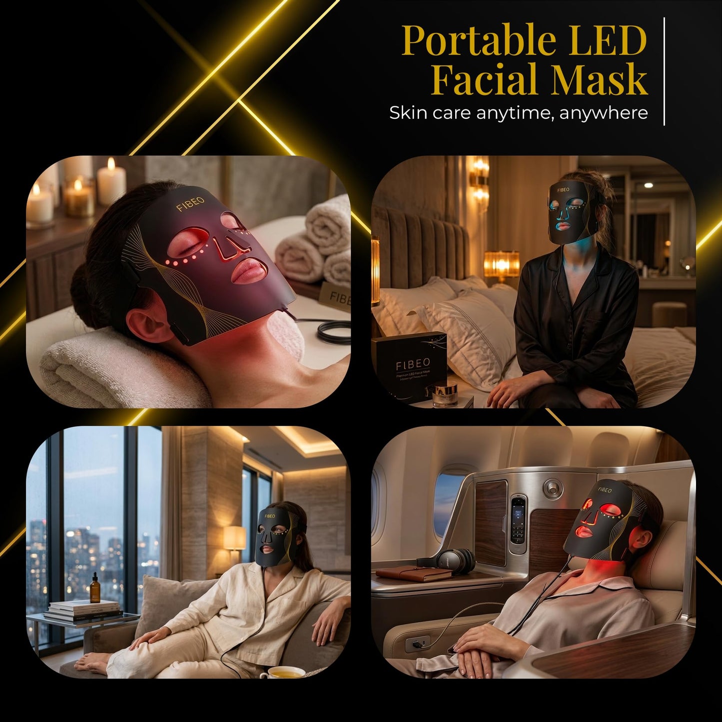 FIBEO LED Red Light Therapy Mask for Face, FDA-Cleared 630nm Red, 850nm Near-Infrared & 415nm Blue Light, 324 LED Chips, 3 Modes, 5 Intensity Levels, Remote Controller – At-Home Skin Care Device
