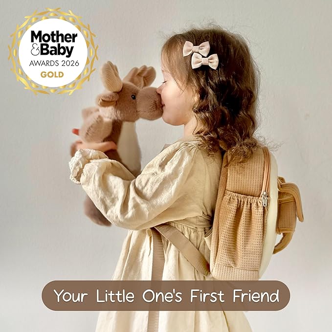 Moonkie Hug & Go™ Bunny Toddler Backpack – Soft Plush Bag with Detachable Toy for Girls Aged 2–4 | Perfect for Daycare | Travel & Birthday Gifts