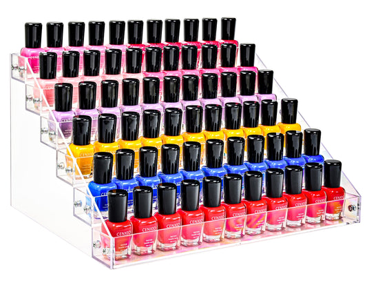 Kingtaily Organizer Rack Stand Holder Large Capacity Acrylic Clear 6 Layers for Nails Polish Essential Oil Lipstick Sunglasses