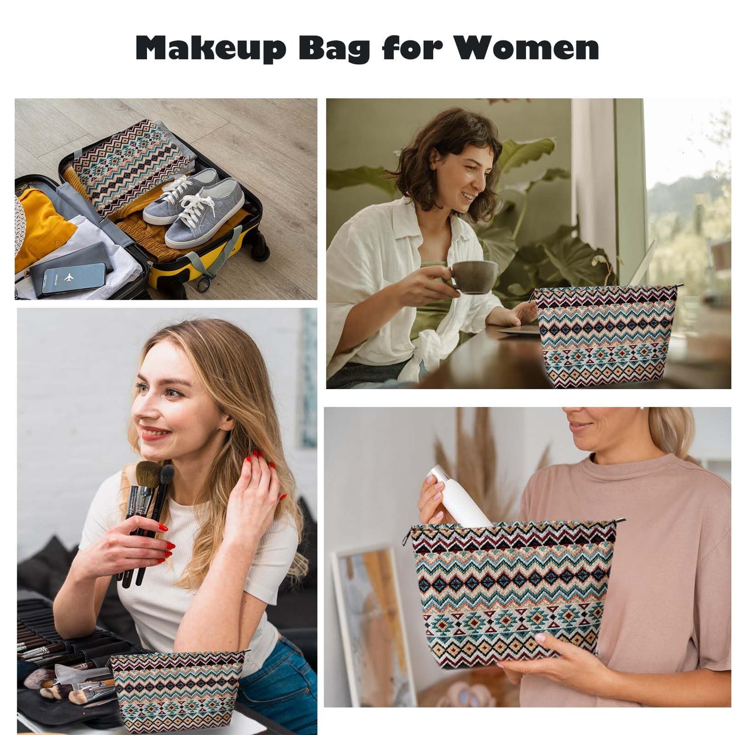 LPMEGQFU 2Pcs Makeup Pouch Travel Makeup Bag Cosmetic Pouch Cosmetic Bags for Women Large Capacity Travel Toiletry Bag for Women Gifts for Friend Best