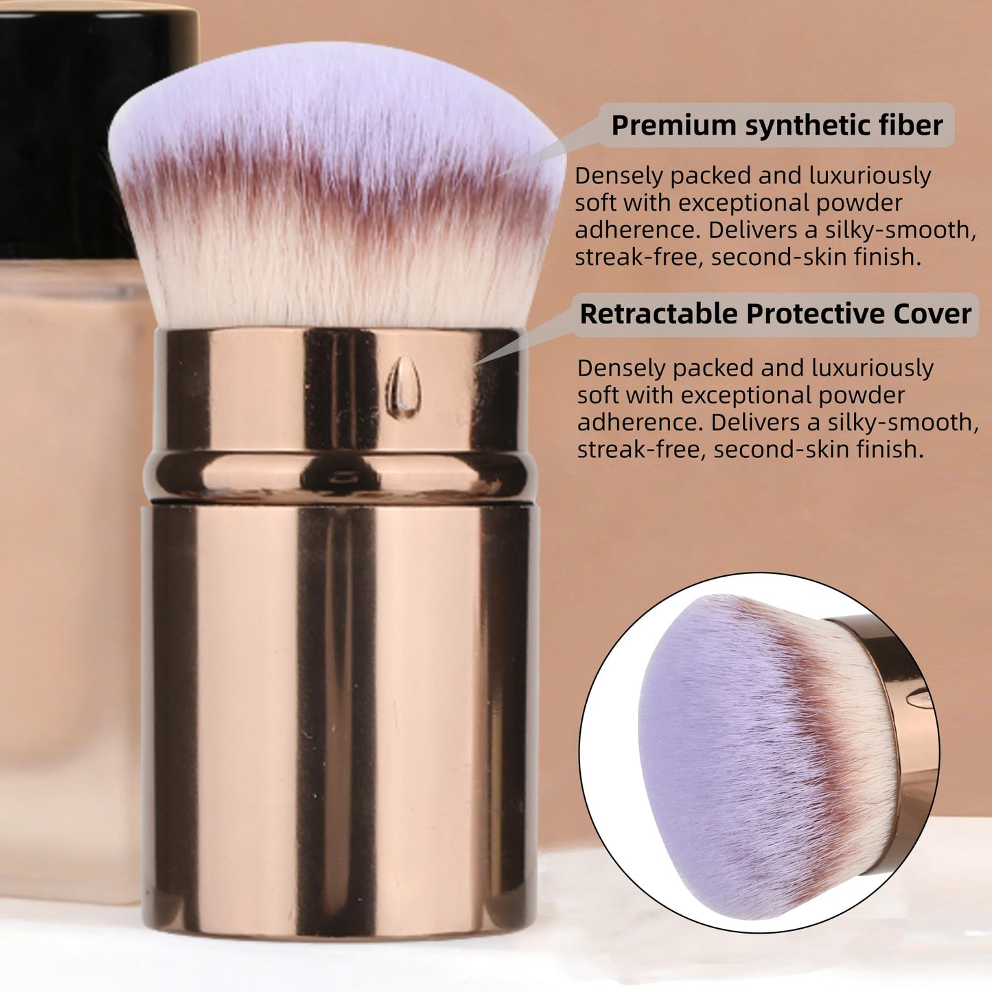 24 Pcs Double-End Multi-functional Makeup Brushes with Gift Box for Blending Liquid Powder Concealer Cream Blush, Coffee Brown