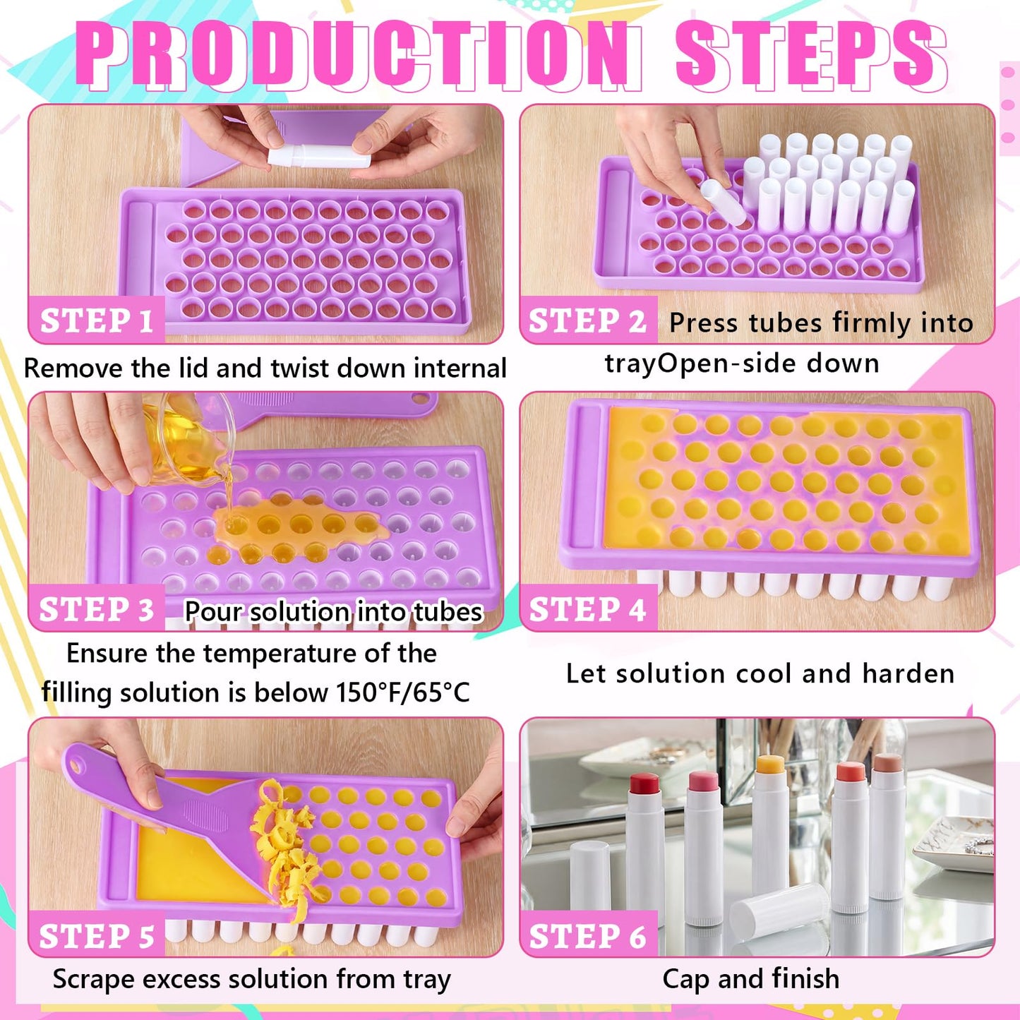 Singhoow 100 Pcs Lip Balm Tubes with 2 Filling Tray and 2 Spatula, 5 g Twist-up Lip Balm Containers with Caps for DIY Homemade Lipsticks, Solid Perfume, Gifts, Bpa Free & Leak Free(White)