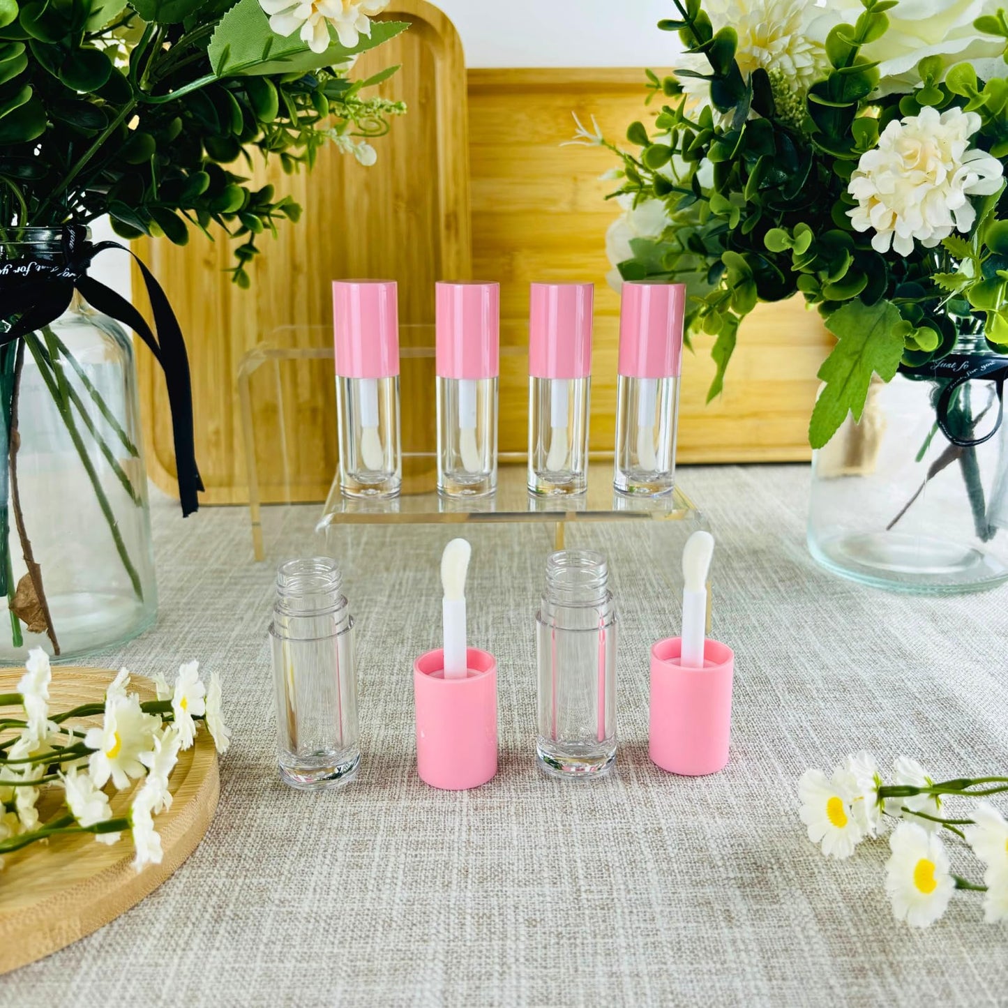 MOCIKE 10PCS Empty Lip Gloss Tubes, 6ml Pink Containers With Thick Wand for DIY Making